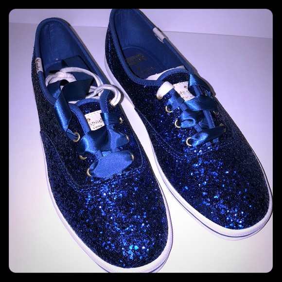 kate spade blue glitter keds